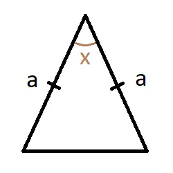isosceles triangle area via angle